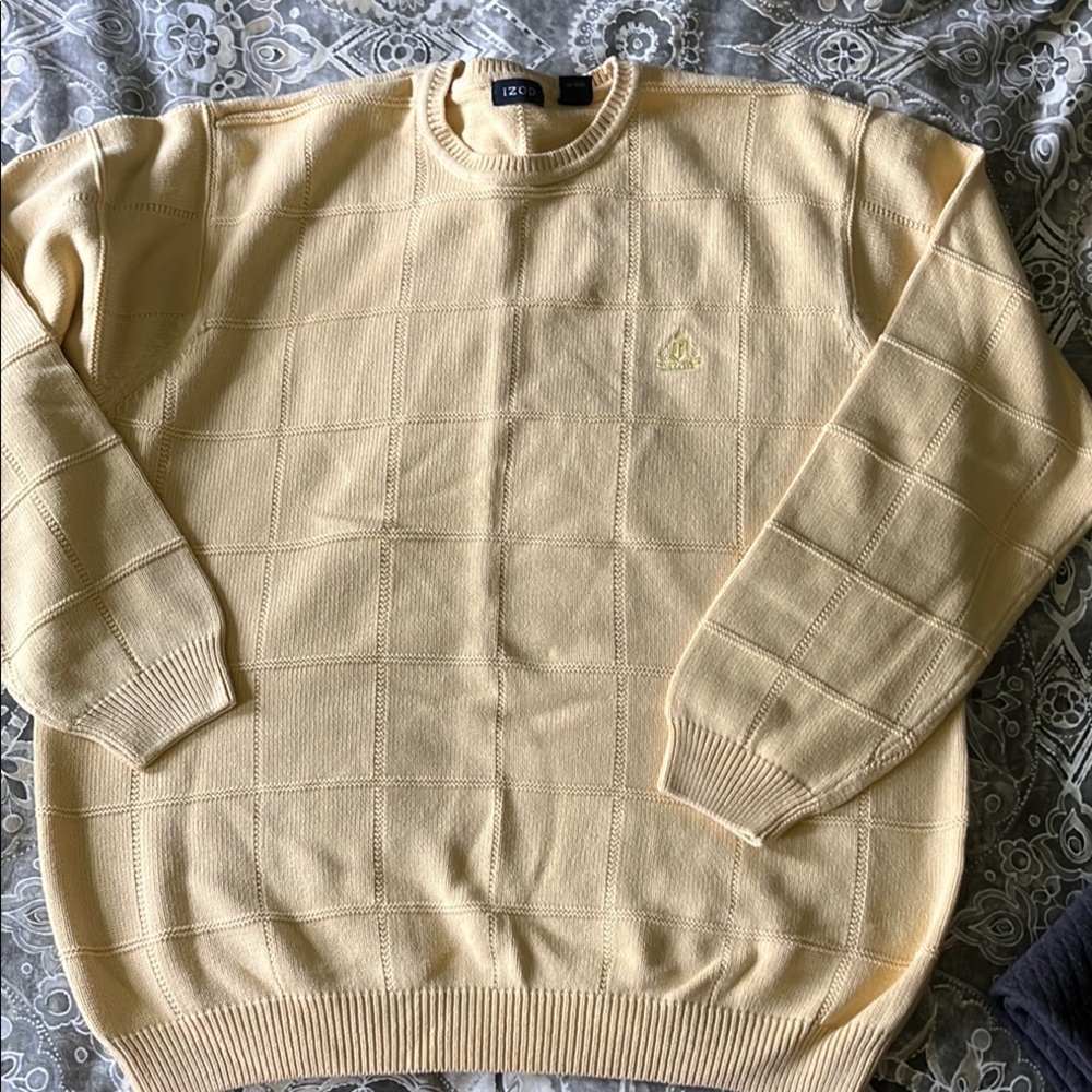2 Men's Izod XL Sweaters- yellow and beige